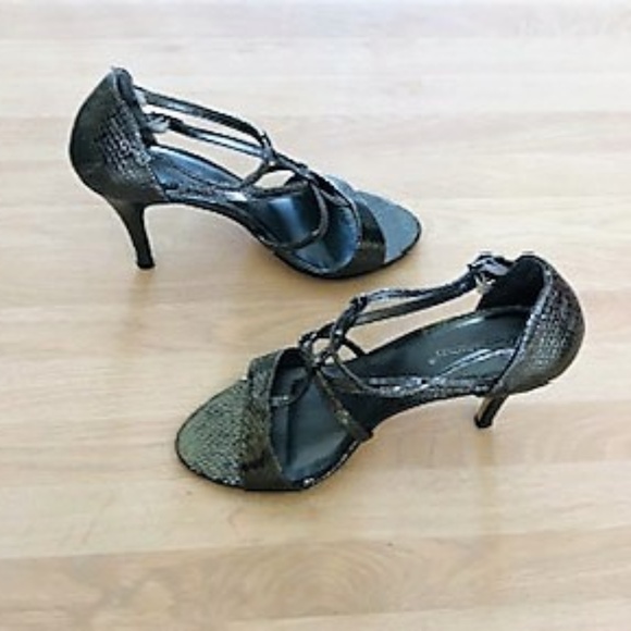 Pierre Dumas Metallic Gray High Heeled Sandals - Picture 8 of 8